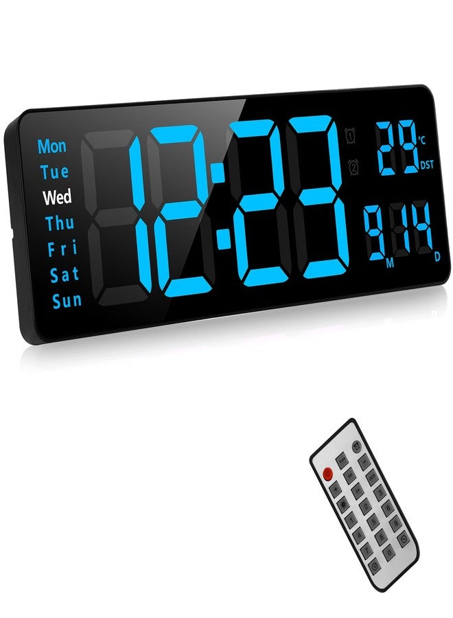AnExer Digital Wall Clock with Remote Control, 13 Inch LED Display Count Up & Down Timer, Adjustable Brightness Alarm Clock with Day/Date/Temp for Gym, Home, Office - Image 1